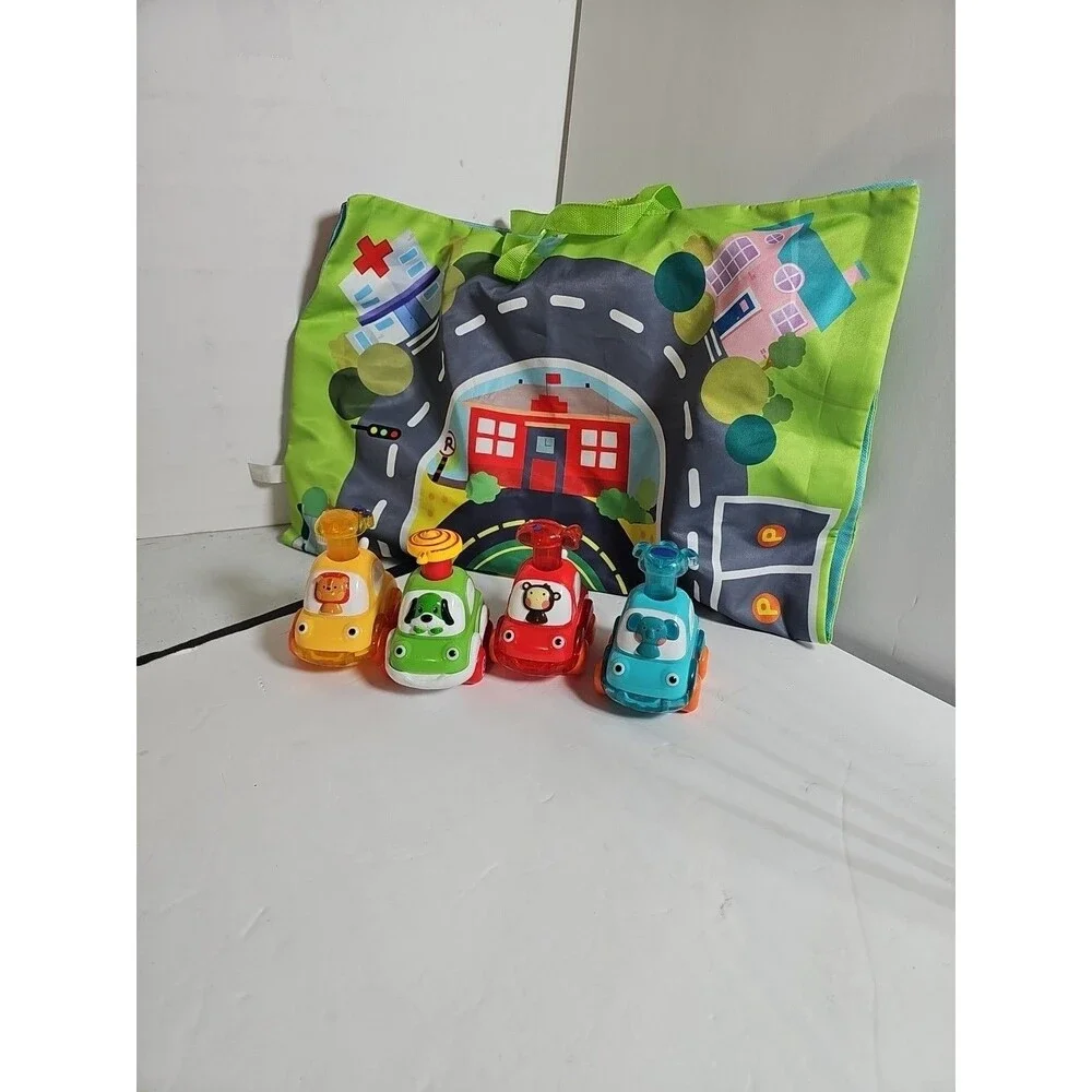 COVTOY Animal Car Toys with Storage Bag/Game Mat (Baby Toys 12-18 Months)